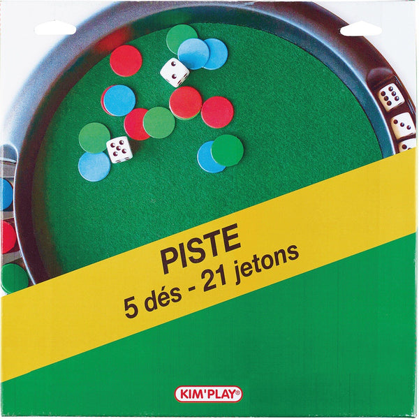 Piste de jeu 31 cm avec dés et jetons