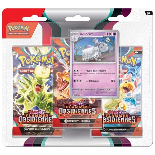 Pack de 3 boosters Pokémon - EV03 – Flammes Obsidiennes