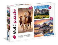 MultiPuzzle - Chevaux, Montagne, Mont Saint-Michel