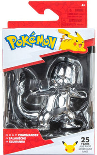 Pokémon 25 ans - Figurine Salamèche argenté - 8cm