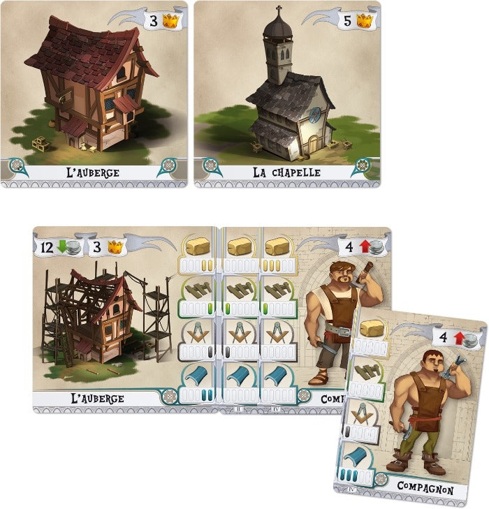Jeu De Société Les Grands Bâtisseurs, édition Kosmos/Tilsit, 3 Joueurs Et Plus - Occasion, Thème Construction De Ville Et Stratégie
