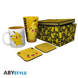 Pokémon - Coffret Cadeau Verre XXL + Mug + 2 Coasters "Pikachu"
