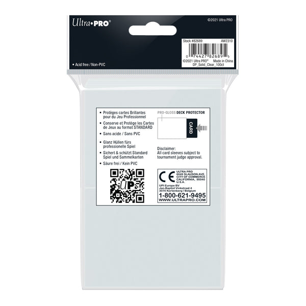 ULTRA PRO x100 Standard Sleeves Deck Protector 66x91mm
